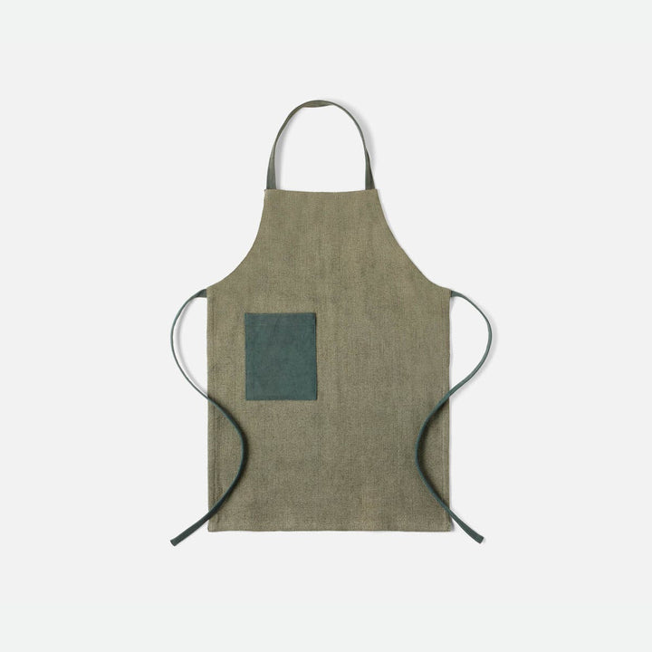 Myra Forest Green Cotton Jute Apron Child Size
