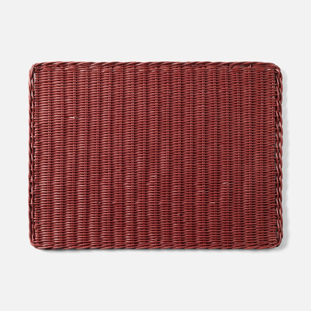 Annmarie Bordeaux Red Rectangular Placemat Rattan Pack/4