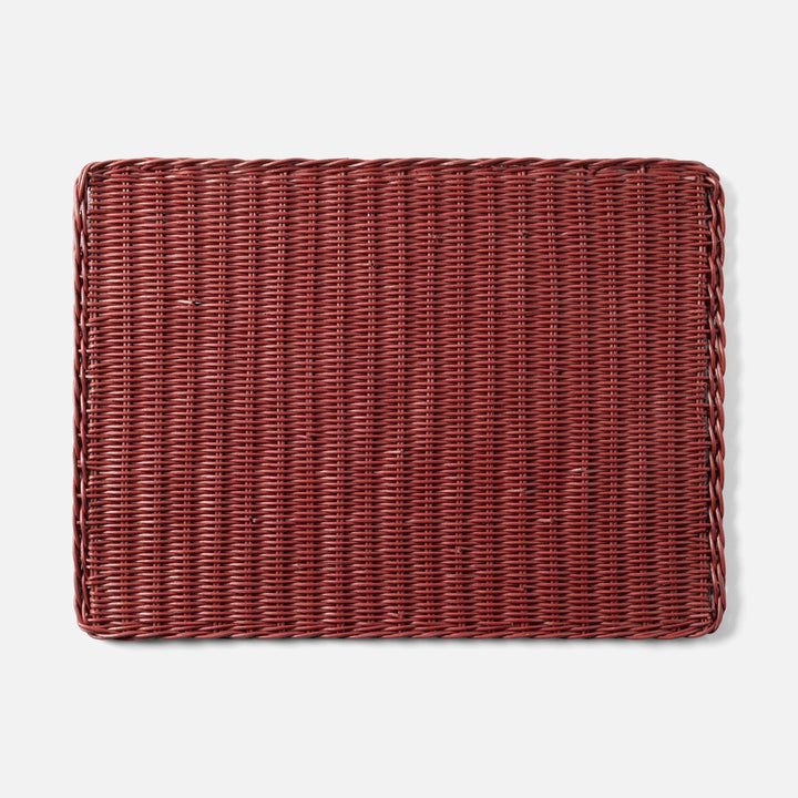 Annmarie Bordeaux Red Rectangular Placemat Rattan Pack/4