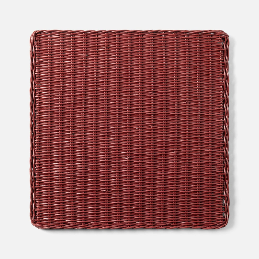 Annmarie Bordeaux Red Square Placemat Rattan Pack/4