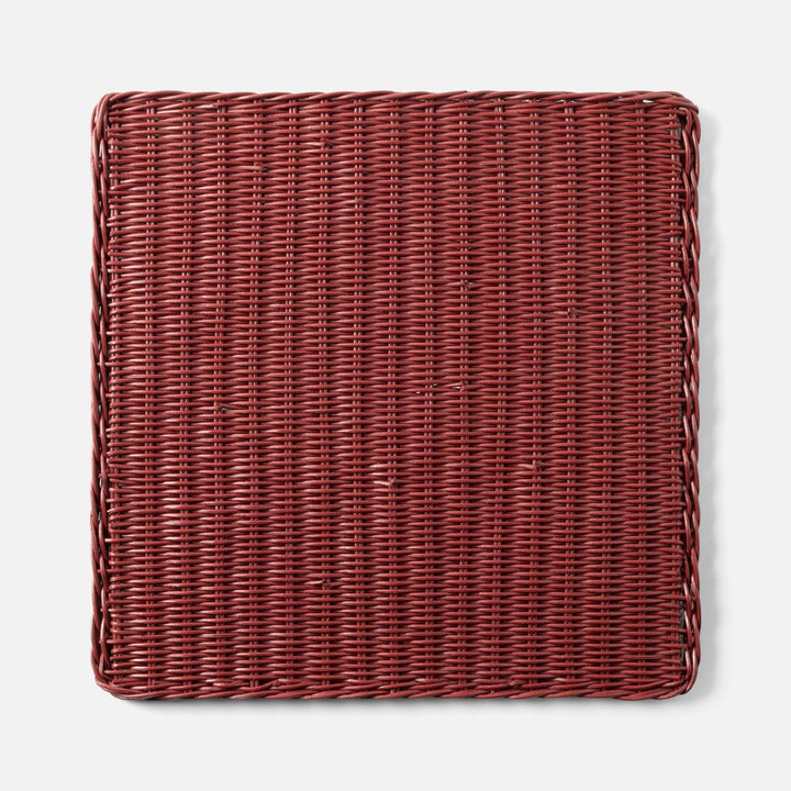 Annmarie Bordeaux Red Square Placemat Rattan Pack/4