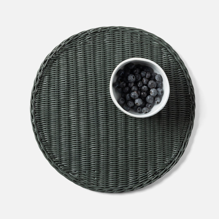 Annmarie Hunter Green Round Placemat Rattan Pack/4