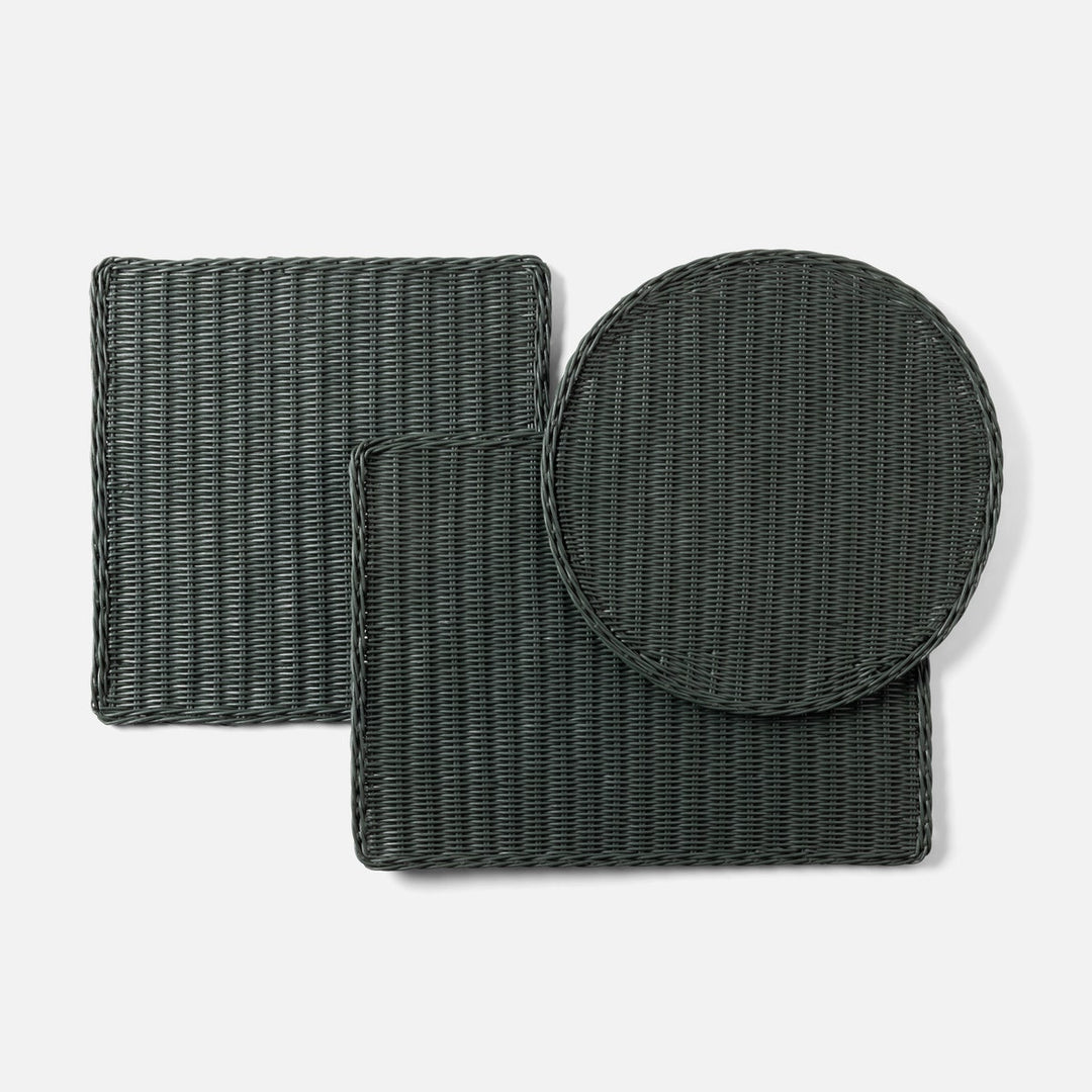 Annmarie Hunter Green Round Placemat Rattan Pack/4