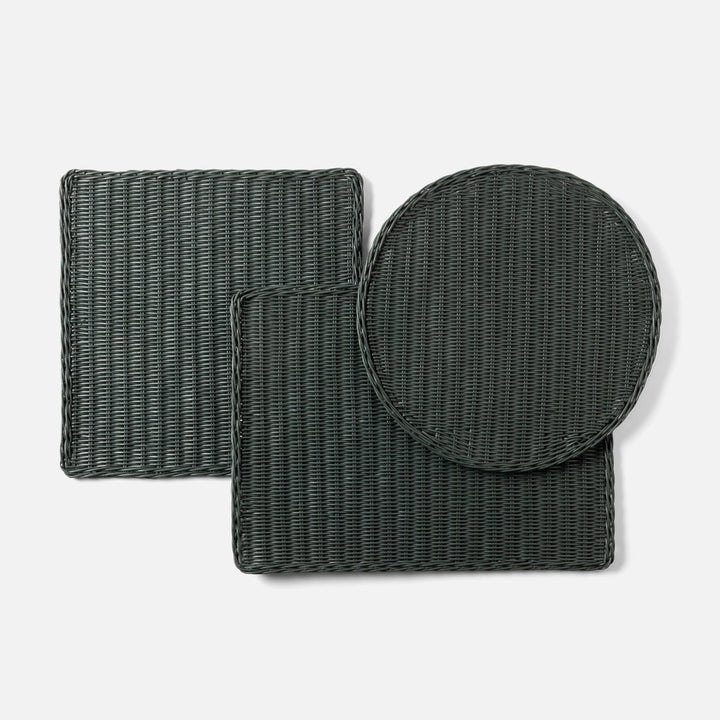 Annmarie Hunter Green Round Placemat Rattan Pack/4