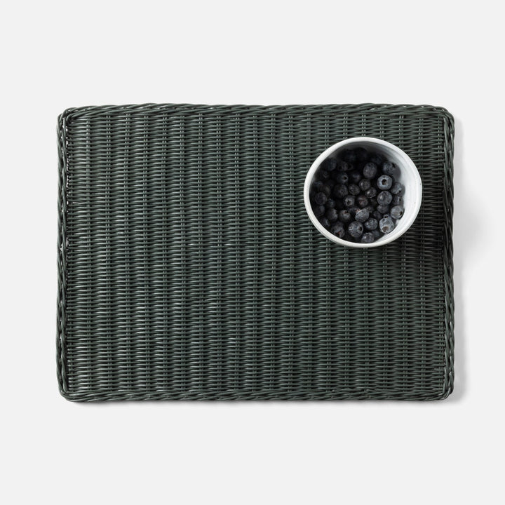 Annmarie Hunter Green Rectangular Placemat Rattan Pack/4