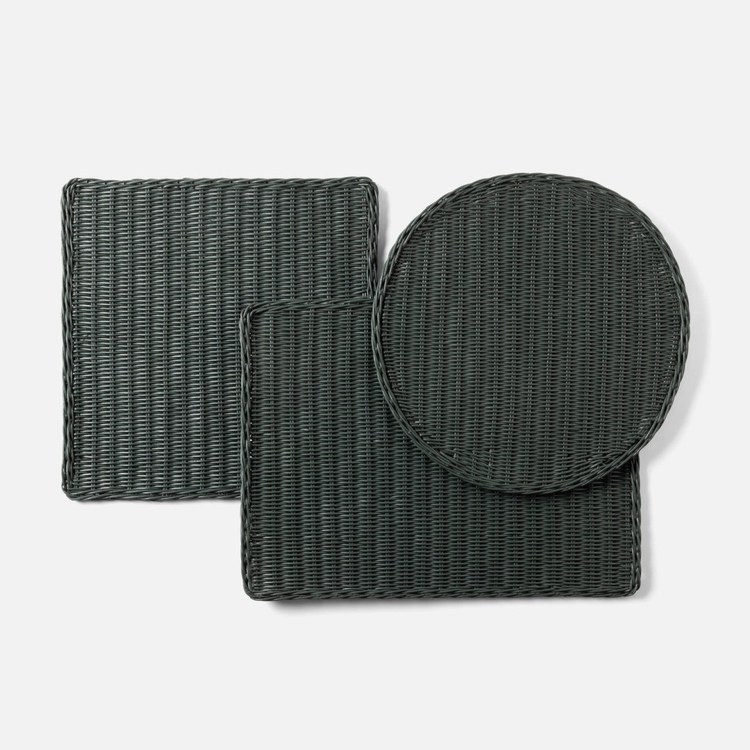 Annmarie Hunter Green Rectangular Placemat Rattan Pack/4