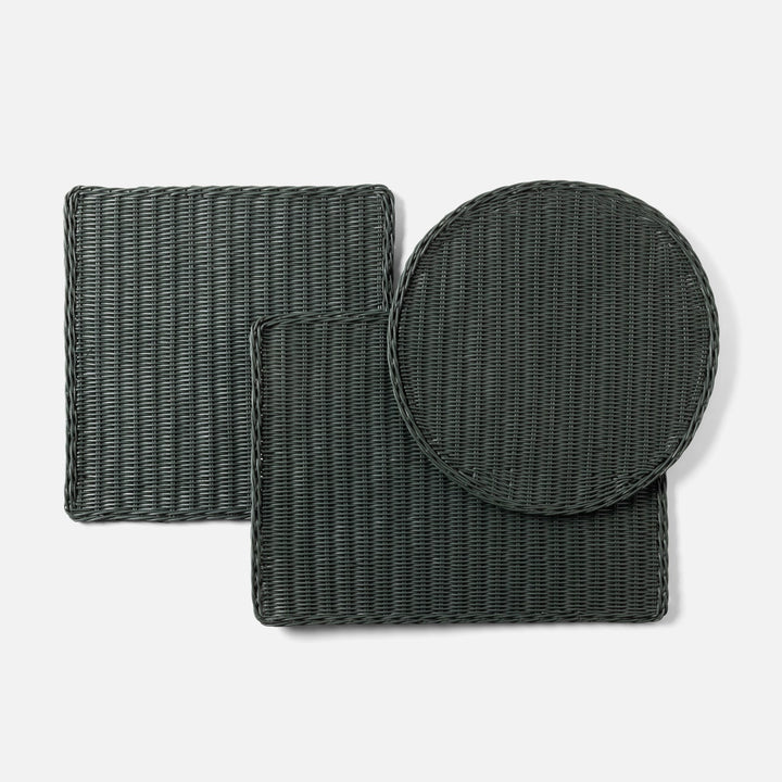 Annmarie Hunter Green Rectangular Placemat Rattan Pack/4