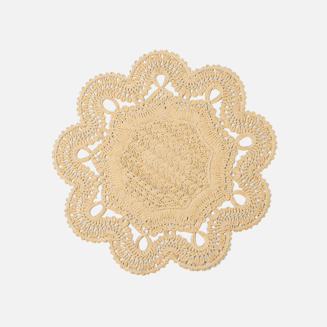 Belladonna Natural Round Medallion Placemat Faux Rattan Pack/4