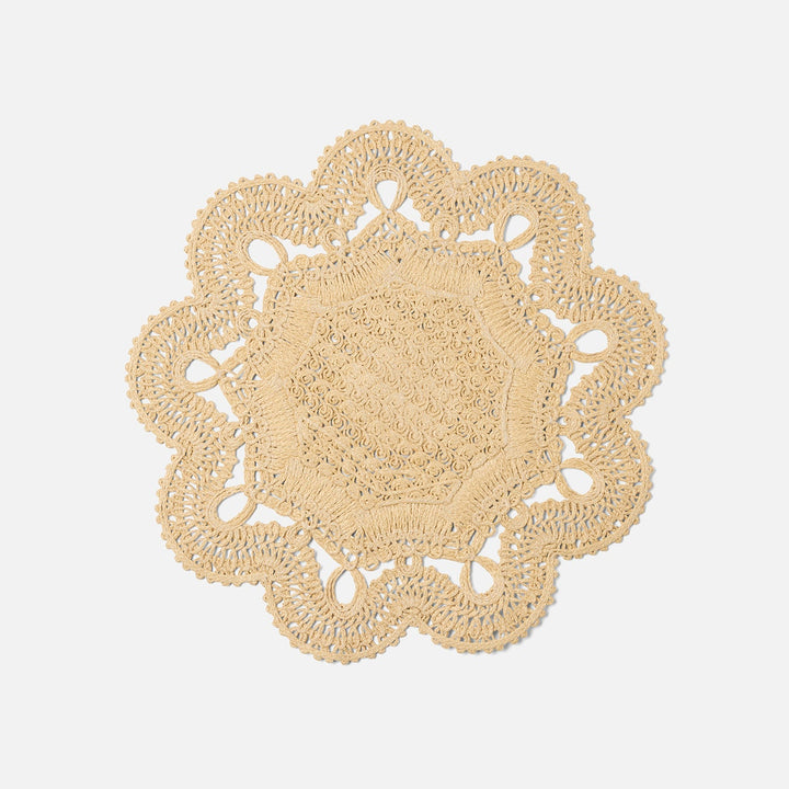 Belladonna Natural Round Medallion Placemat Faux Rattan Pack/4