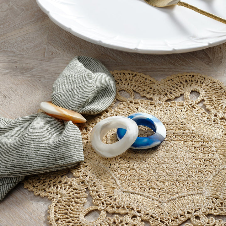 Belladonna Natural Round Medallion Placemat Faux Rattan Pack/4