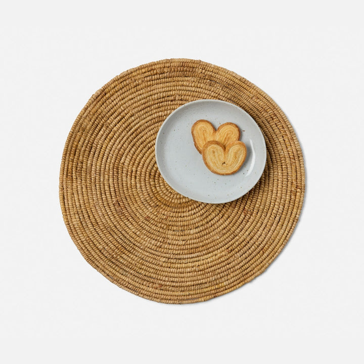 Carmelo Natural Coiled Round Placemat Abaca Pack/4