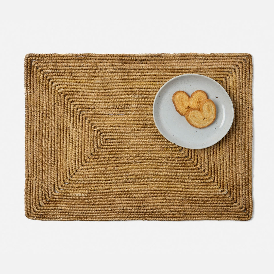 Carmelo Natural Coiled Rectangular Placemat Abaca Pack/4
