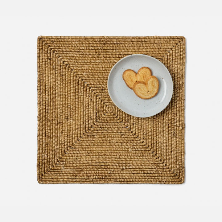 Carmelo Natural Coiled Square Placemat Abaca Pack/4