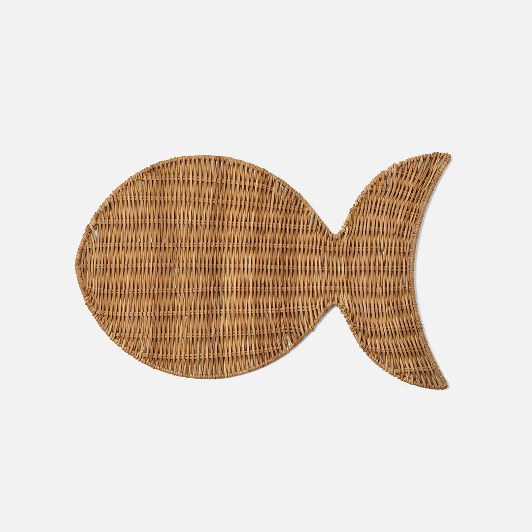 Cousteau Natural Woven Fish Placemat Rattan Pack/4