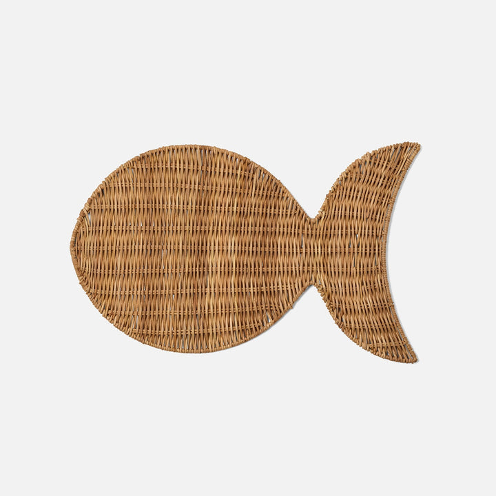 Cousteau Natural Woven Fish Placemat Rattan Pack/4