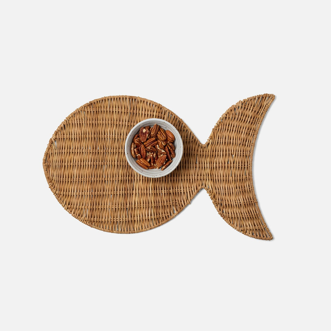Cousteau Natural Woven Fish Placemat Rattan Pack/4