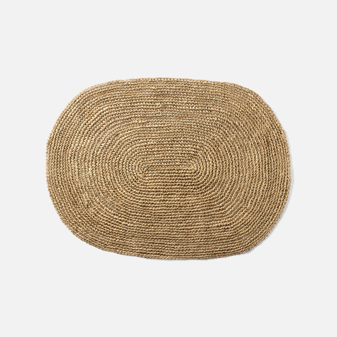 Emmy Gold Crochet Oval Placemat Abaca Pack/4