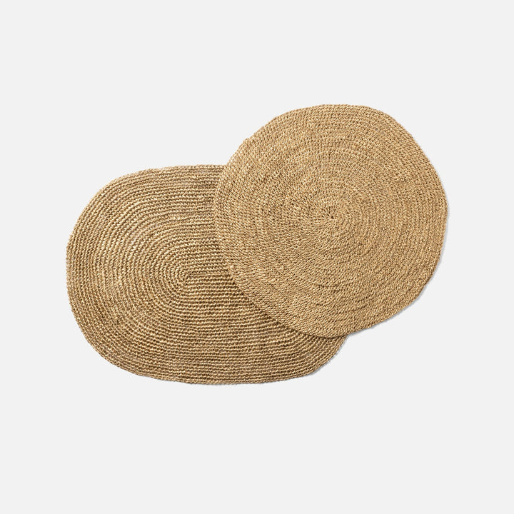 Emmy Gold Crochet Oval Placemat Abaca Pack/4