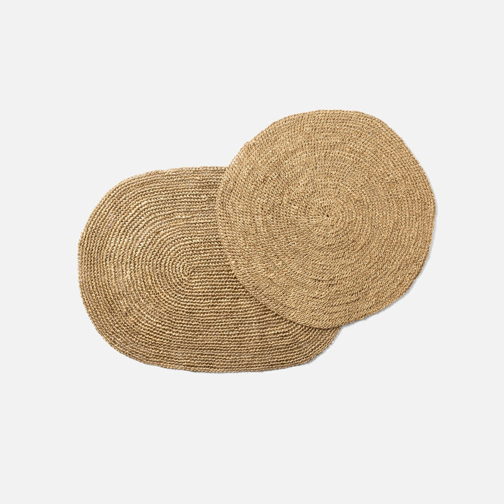 Emmy Gold Crochet Round Placemat Abaca Pack/4