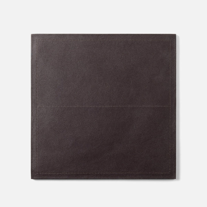 Evan Aubergine Square Placemat Full Grain Leather Pack/2