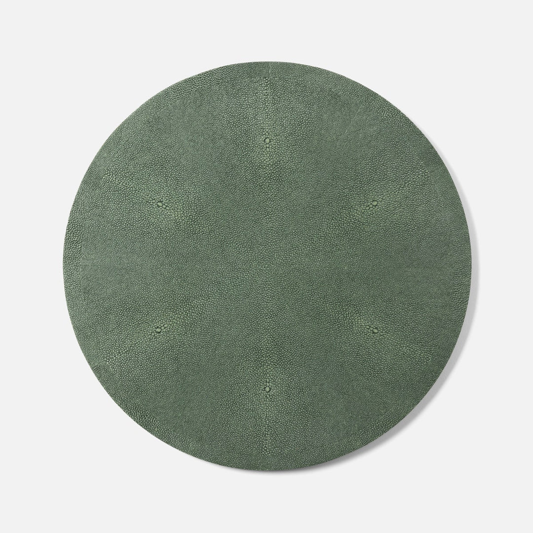 Henry Juniper Round Placemat Realistic Faux Shagreen Pack/2