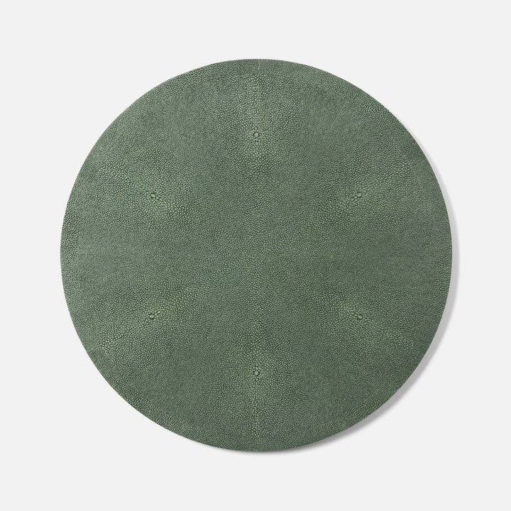 Henry Juniper Round Placemat Realistic Faux Shagreen Pack/2