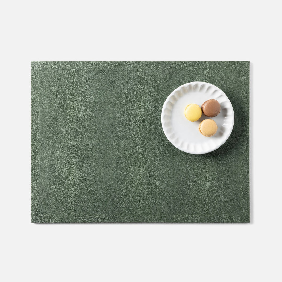 Henry Juniper Rectangular Placemat Realistic Faux Shagreen Pack/2