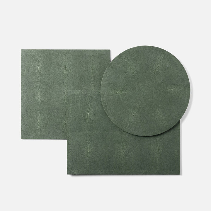 Henry Juniper Rectangular Placemat Realistic Faux Shagreen Pack/2