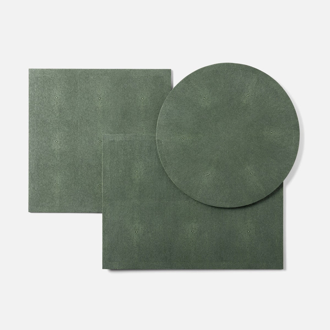 Henry Juniper Square Placemat Realistic Faux Shagreen Pack/2