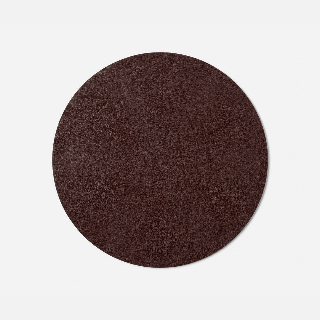 Henry Oxblood Round Placemat Realistic Faux Shagreen Pack/2