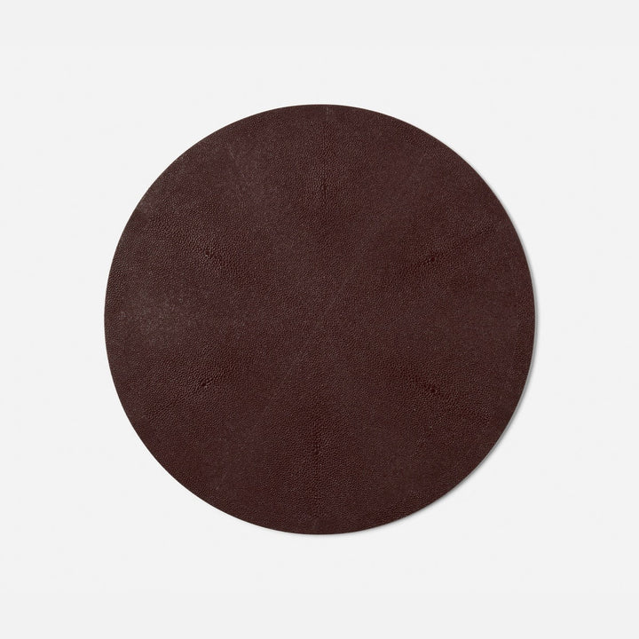 Henry Oxblood Round Placemat Realistic Faux Shagreen Pack/2