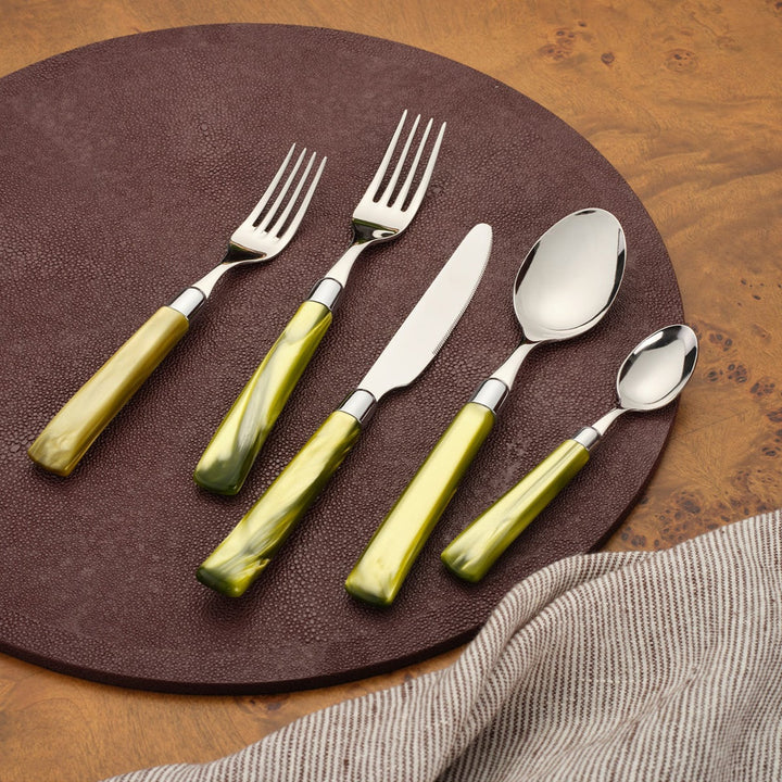 Henry Oxblood Round Placemat Realistic Faux Shagreen Pack/2