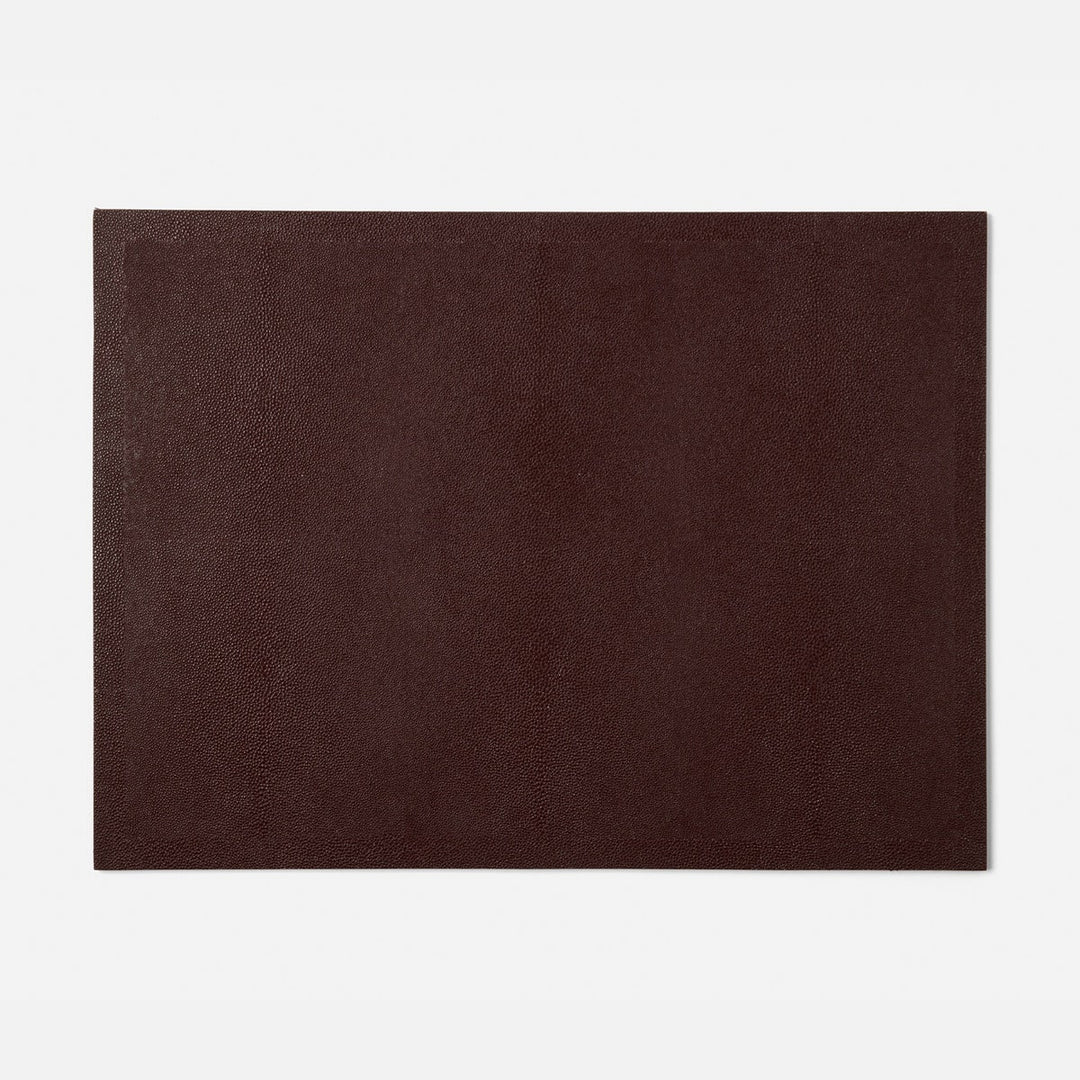 Henry Oxblood Rectangular Placemat Realistic Faux Shagreen Pack/2