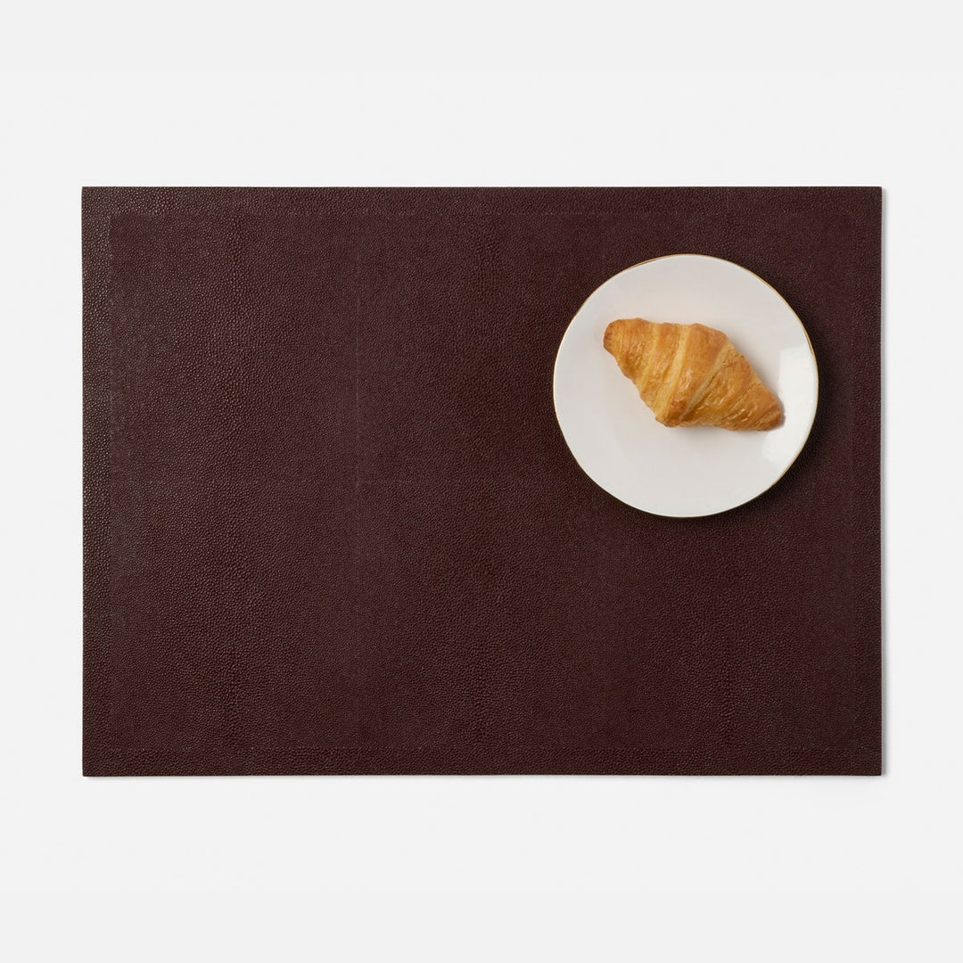 Henry Oxblood Rectangular Placemat Realistic Faux Shagreen Pack/2