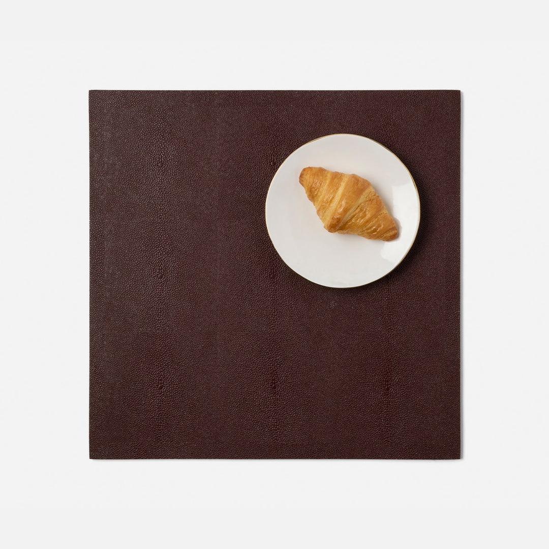 Henry Oxblood Square Placemat Realistic Faux Shagreen Pack/2