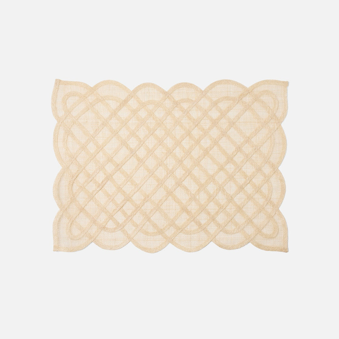 Ines Sand Woven Rectangular Placemat Abaca Pack/4