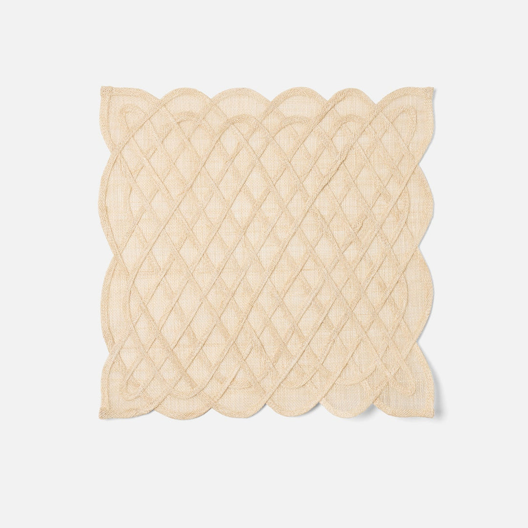 Ines Sand Woven Square Placemat Abaca Pack/4