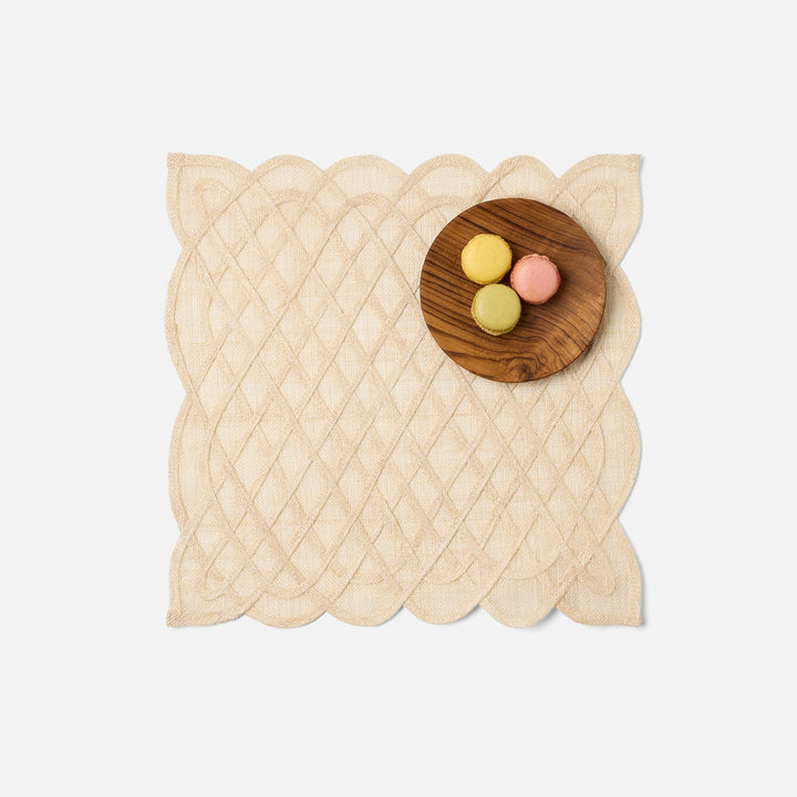 Ines Sand Woven Square Placemat Abaca Pack/4