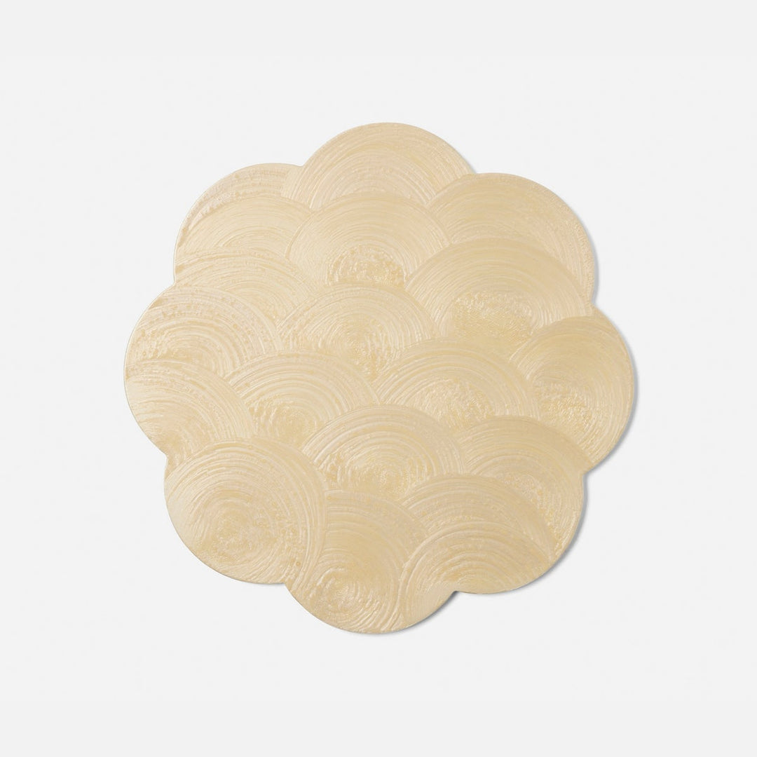 Josephine Ivory Round Placemat Spiral Burl Resin Pack/2