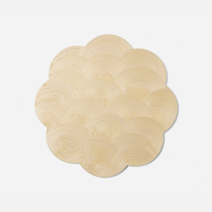 Josephine Ivory Round Placemat Spiral Burl Resin Pack/2