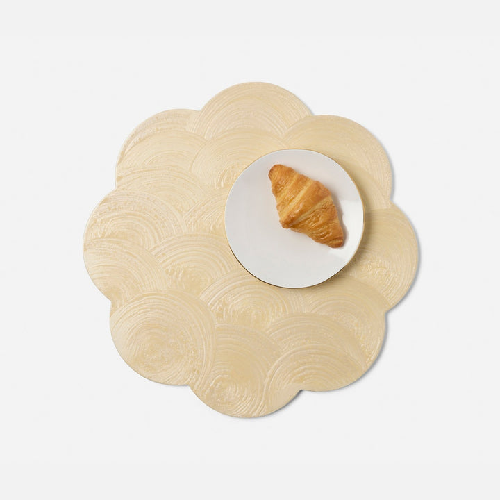 Josephine Ivory Round Placemat Spiral Burl Resin Pack/2