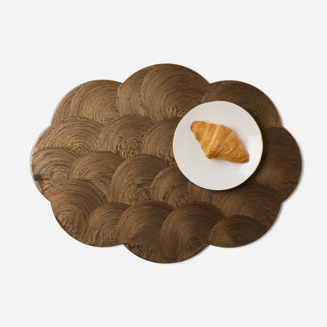 Josephine Mocha Oval Placemat Spiral Burl Resin Pack/2