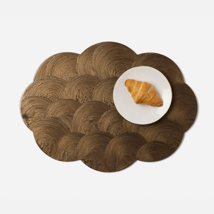 Josephine Mocha Oval Placemat Spiral Burl Resin Pack/2