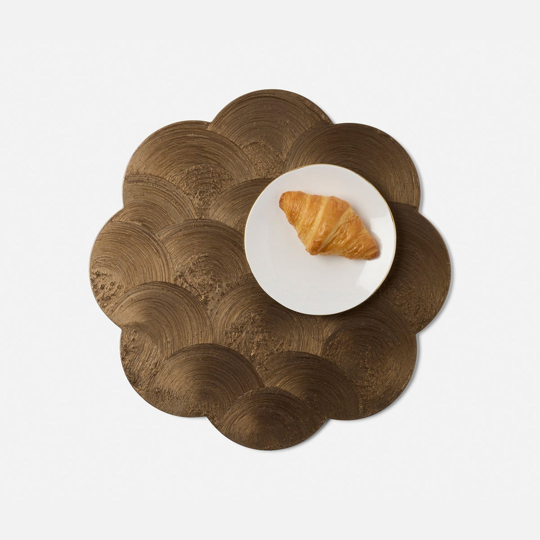 Josephine Mocha Round Placemat Spiral Burl Resin Pack/2