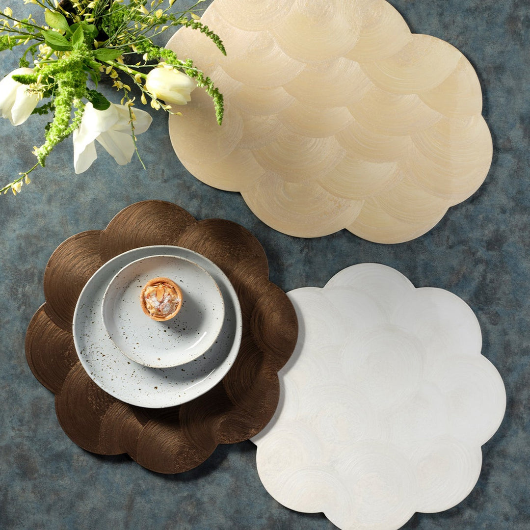 Josephine Mocha Round Placemat Spiral Burl Resin Pack/2