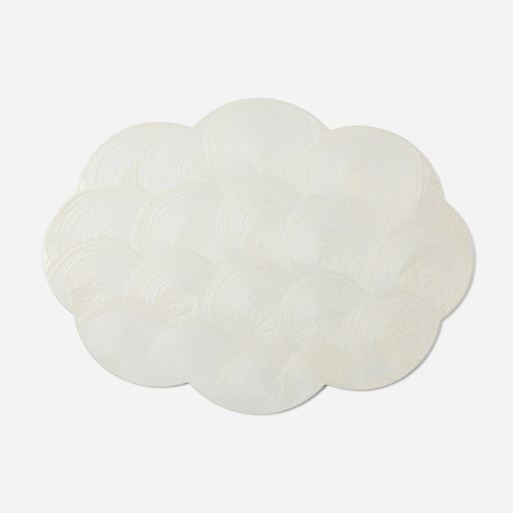Josephine White Oval Placemat Spiral Burl Resin Pack/2