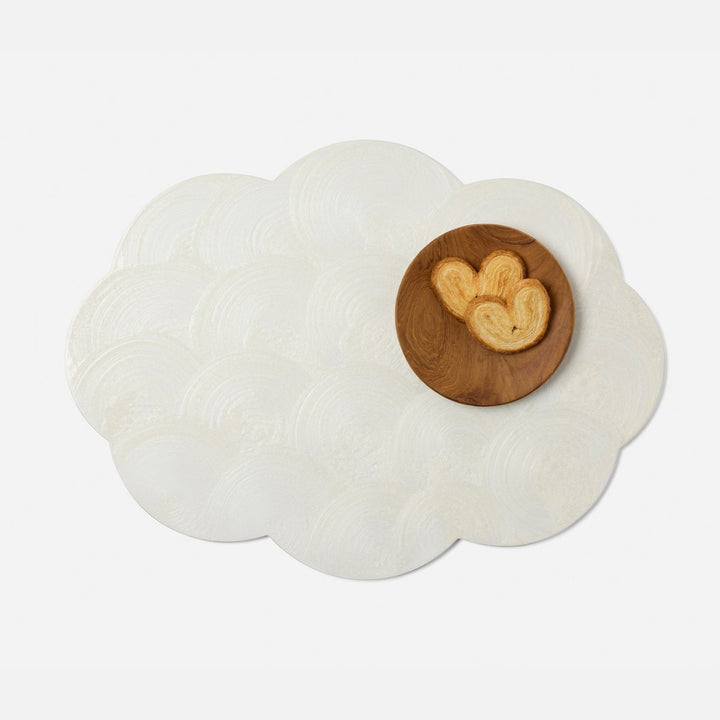 Josephine White Oval Placemat Spiral Burl Resin Pack/2