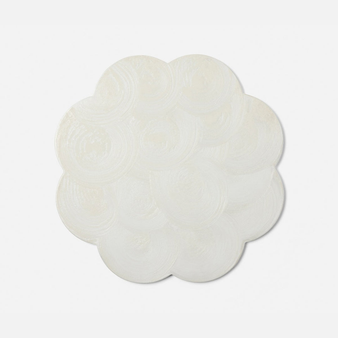 Josephine White Round Placemat Spiral Burl Resin Pack/2