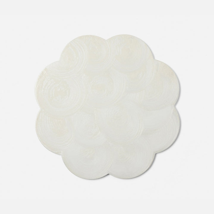 Josephine White Round Placemat Spiral Burl Resin Pack/2