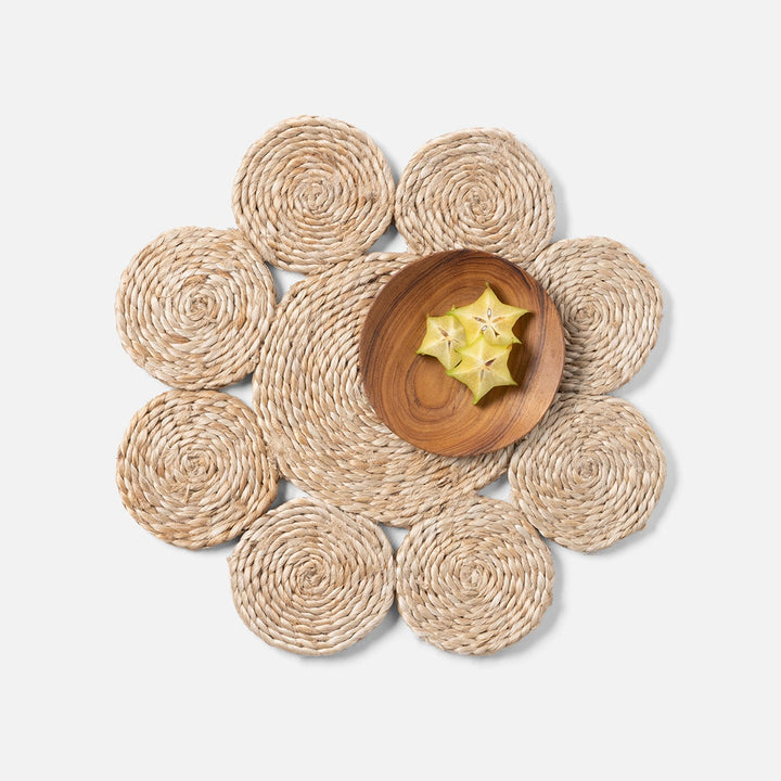 Marisol Natural Spiral Placemat Round Jute Pack/4